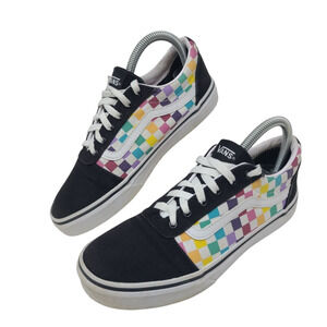 Vans Women's Old Skool Rainbow Checkerboard Skate Sneakers Missy Size 5 500714